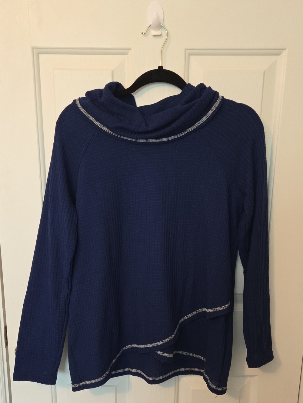 Amazon Essentials Navy Blue Funnel Cowl Sweater with Contrast Stitching